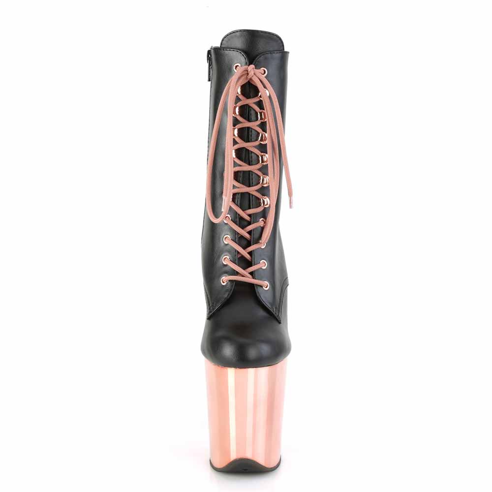 Pleaser - FLAMINGO1020 Platform Boots, Pole dance shoes - Pole dance shoes - Black/Gold coloured